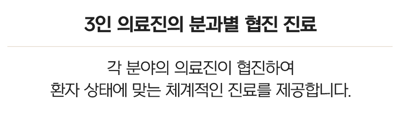 3인 의료진의 분과별 협진 진료